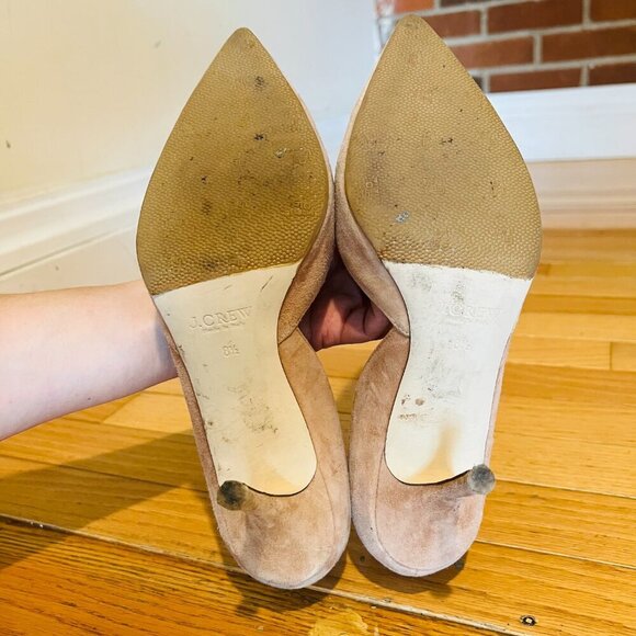 J.Crew Dulci Suede Kitten Heels in Kraft Brown Tan Neutral Taupe Pumps Size 8.5 - Picture 10 of 16